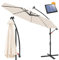 Ansobea 300CM Sombrilla terraza exterior con Solar LED, Sombrillas jardin grandes protección UV, Parasoles de jardin con soporte, Sombrilla de Jardin, Terraza(Beige)