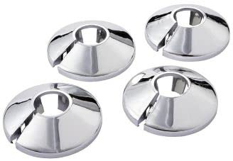 Silver 22mm Pipe Collars Chrome 0.86 Pipe Collar Rose Rosette Silver Chrome Pipe Roses for Hiding Unsightly Pipework Boiler, Bath, Hot Water Pipes, Water Tank, Radiator Pipes (Pack of 6)