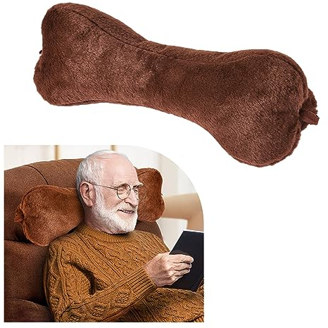 VCOMSOFT Kopfstützenkissen für Liegestuhl, Kopfkissen für Relaxstuhl, Kopfkissen für Sofa, Nackenkissen für Liegestuhl, Nackenkissen für Relaxstuhl, Nackenkissen in Knochenform, für Couch (Braun)