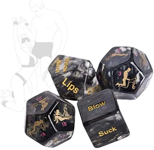B-D-S-M Set di 4 Dadi Dice Face Style Gioco Divertente Gioco Romantico, Colore Nero o Luminoso