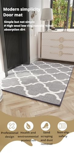 Sotwend Indoor Door Mats Door Rug Front Door Mat Non-Slip Absorbent Resist Dirt Door Mat Indoor Mud Catcher Dog Door Mat,Black and White Check Indoor Floor Mat for Laundry,Kitchen,Entrance,Dressing