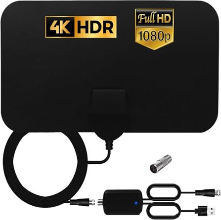 Digital TV Aerial for Freeview TV,TV Aerial,Miles Long Range Reception,Amplified HD TV Antenna for Freeview TV,Support 4K 1080P HDTV with Booster,Digital Indoor TV Aerial