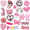 Woohome Patches zum Aufbügeln, 20 Stück Pink Patch Sticker für Kleidung Blumen Aufnäher Applikation Flicken Zum Aufbügeln Kinder Patches für für DIY T-Shirt Jeans Kleidung Taschen