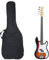 vidaXL E Bass für Anfänger, Elektrische Bassgitarre mit Tasche, Gitarre Guitar Zubehör, Musikinstrument Komplettset, Braun Weiß 4/4 46