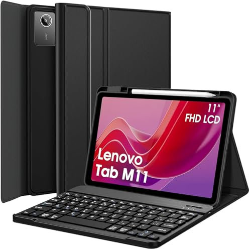 Nanhent Funda con Teclado Español Ñ para Lenovo Tab M11 11 Pulgadas 2024 (TB330FU / TB330XU) Tablet, Teclado Magnético Inalámbrico Bluetooth Desmontable (M11 1st Gen)