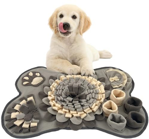 M&Catree Schnüffelteppich für Hunde, Intelligenzspielzeug für Hunde jeder Größe, Waschbar Trainingsmatte rutschfest Futtermatte intelligenzspielzeug - Grau