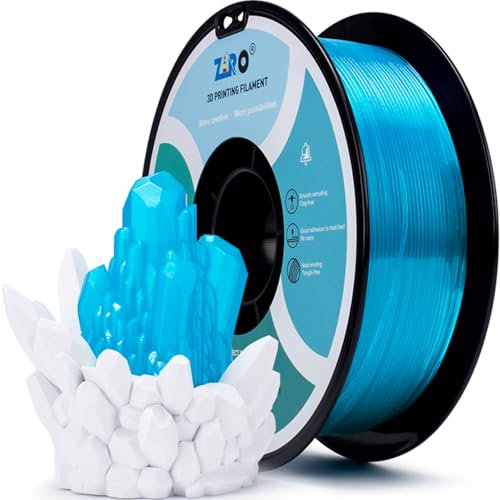 ZIRO PLA Filament 1.75mm, Transluzentes 3D Drucker Filament Kompatibel mit Den Meisten FDM 3D Druckern, 1KG(2.2lbs) Spule, Maßgenauigkeit +/- 0.03mm, Transluzentes Hellblau