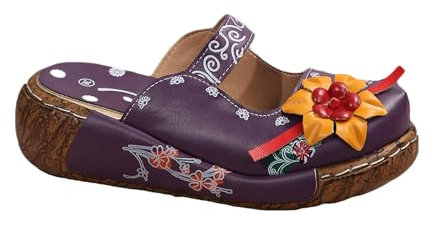 FANSU Sandales Femme Été Confortable Rétro Fleurs Sandale Femme Bout Ouvert Chaussures AntidéRapantes Respirantes Sandales et Nu-pieds Femme Compensées Plateforme Sandales Femme