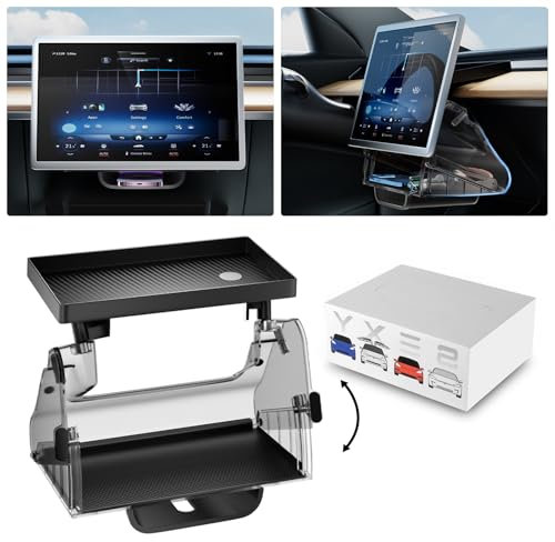 AOLEAD Hideable Tesla Under Screen Storage - Magnetic Storage Box for Tesla Model 3 2023-2021 Model Y Accessories 2025-2020 [Not fit 2024-2025 Model 3 Highland & Model Y 2026 Juniper]