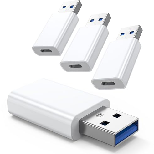 MOSWAG USB A auf Type C Adapter Doppelseitige 5Gbps, USB 3.0 Mann auf Type C Buchse Adapter Schnellladung Kompatibel mit PC, Laptop, iPhone Plus Pro Max, USB Auto Ladegerät (4Pack)