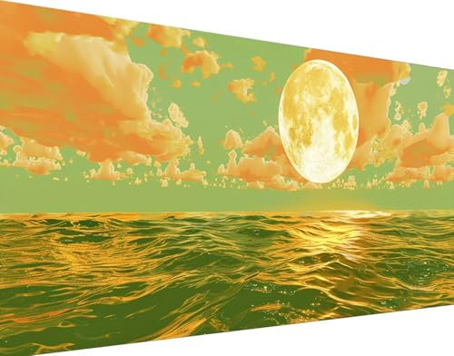 Diamond Painting Mond Diamond Painting Bilder Kinder, Meer Diamond Painting Erwachsene Groß XXL 100x200cm, DIY 5D Diamant Painting Stickerei Kreuzstich Basteln Set, Wandzimmer Deko Schlafzimmer H-2