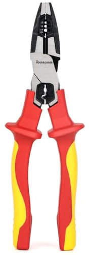 FOURROBBER Professional Pinces Universelle VDE 205mm isolées 1000 v, Poignée en Caoutchouc Antidérapante