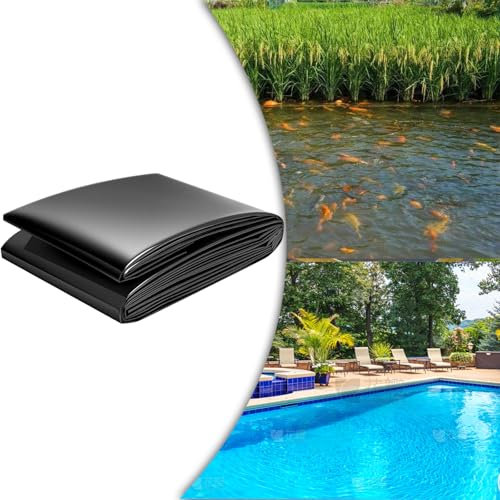 Teichfolie Schutzunterlage wasserdichte Teichfolie Premium PVC Teichfolie schwarz Schwarz Wasserdicht und Wetterbeständig für Wasserfall, Außenteiche,Wassergärten Brunnen