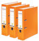 Original Falken 3er Pack PP-Color Ordner. Made in Germany. 8 cm breit DIN A4 Orange Vegan Kunststoff-Ordner Ringordner Aktenordner Briefordner Büroordner Plastikordner Schlitzordner