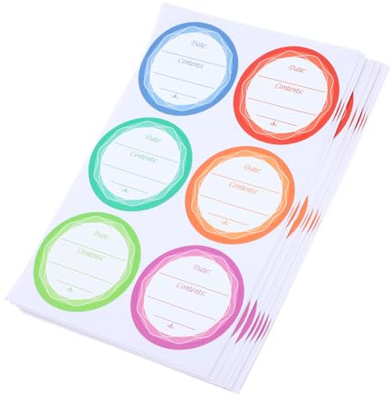 UTHCLO Wasserfeste und Ölresistente Pvc Aufkleber 10 Bögen mit 6 Stück pro Blatt für Heim und Gewerbenutzung Selbstklebende Etiketten für Flaschen und Vorratsbehälter