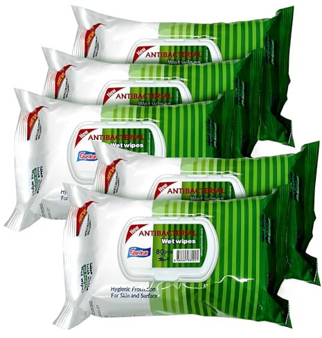 Easyclean Cleaning Wipes 5 pack(600 counts) Antibacterial Disinfectant Wipe Kills 99.9% Bacteria & Viruses, Summer Fruits Scent Use Convenient for Home,Hygiene Essentials Multi-Surface