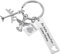 Nogeqi Personalisiert Schlüsselanhänger Gute Reise Geschenk Glücksbringer, Weltreise Travel Keychain, Schutzengel Schlüsselanhänger Abschied Mit Flugzeug Anhänger Für Mann Oder Frau