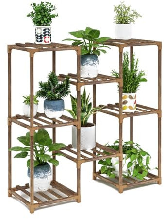 TWHZSAI Support pour Plantes d'intérieur et d'extérieur, étagère d'angle en Bois pour Pots de Fleurs, pour Jardin, Balcon, D