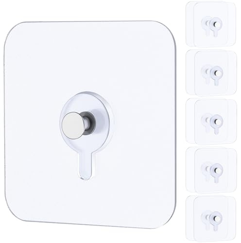 Uniclife 30 Pcs Ganci Adesivi per Quadri Portata 18 kg Ganci Murali Pesanti Senza Chiodi Ganci Adesivi Trasparenti Impermeabili per Appendere Cornici Specchi Decorazioni in Bagno Cucina Casa Ufficio