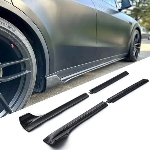 skkyoro Side Skirt 4PCS for Tesla Model Y 2020 2021 2022 2023 2024 Side Extension Splitter Rocker Panel ABS Plastic (Glossy Black)