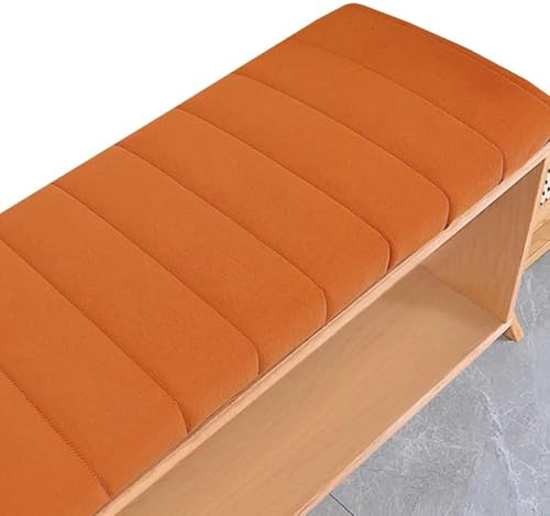 Generisch Bankkissen Bankauflage Stuhlkissen für Fensterbank, Waschbar Abnehmbarem Gartenbankauflage rutschfeste Bankpolster Schaukel Sitzkissen für drinnen und draußen,Orange,90x40cm