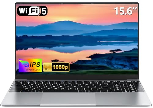 NAIKLULU 15.6 Pouces 2026 Ordinateur Portable 4425Y Processor, RAM 8GB SSD 256GB Laptop Pc Portable Computer Notebook, Webcam/Touchpad/5000Mah/USB 3.0