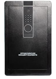 NIKCORP - Tresor für Zuhause 60x38x33, Möbeltresor aus Stahl mit Gepolstertem Innenraum aus PU-Leder, Geldverstecke, Schwarz, Biometrischem Fingerabdruck