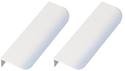 ZOOWMRALK Poignées invisibles, poignées de tiroir blanches, for porte garde-robe, 2 pièces, for placard cuisine, for meubles chambre à coucher, placards, alliage d'aluminium(Length 200mm)