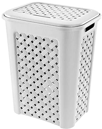Tontarelli Cesto para Ropa Arianna 30 litros Modelo Blanco, 37.5 x 27.5 x 47 cm