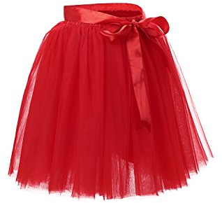 Babyonline® Damen Prinzessin Falten Rock Vintage Kleid Spitzen Rock Midirock Ballettrock Tüllrock Unterrock Knielang, Rot, One Size/Einheitsgröße