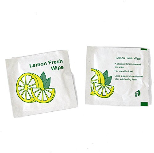 Thali Outlet - 200 x Small Lemon Fresh Wet Hand Wipes Cold Individually Wrapped