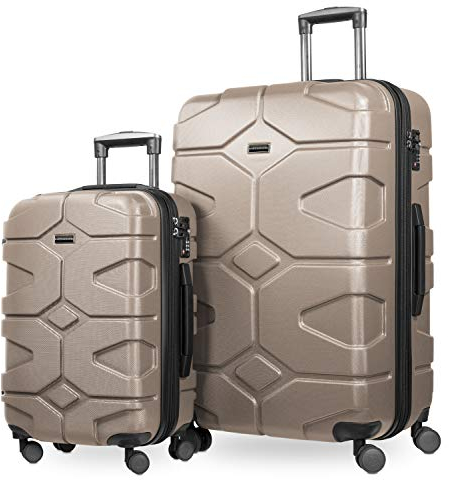 HAUPTSTADTKOFFER - X-Kölln - 2er Koffer-Set Trolley-Set Rollkoffer Reisekoffer, TSA, (S & L), Gold matt