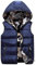 Kinder Daunenweste Winter Kapuzenweste Jungen Maedchen Reversibel Weste Ärmellos Tarnung Winterjacke Blau 8-9 Jahre