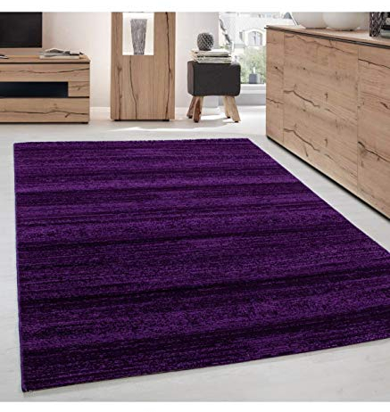 Carpettex Teppich Wohnzimmer Kurzflor 120 x 170 cm Lila Modern Unicolor - Einfarbig -Teppich Schlafzimmer Flauschig Extra Weich Waschbar Küchenteppich Teppich Esszimmer Kinderzimmer Wohnzimmerteppich