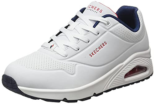 Skechers Uno Stand On Air, Scarpe da ginnastica Donna, White Durabuck Navy Red Trim, 38 EU