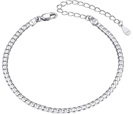 ChainsHouse Silber Panzer Armband 925 sterling silber Panzerarmband Damen Armbänder Partnerarmband Freundschaftsarmband für Paar Pärchen