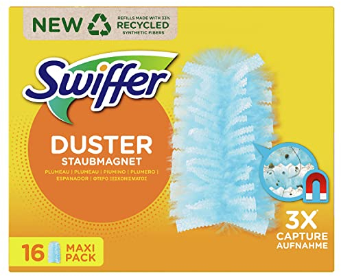 Swiffer Daunenjacken für Staubsauger, 16 Daunenjacken, fangen und fangen von Staub und Schmutz, erreicht die schwierigsten Stellen im Haus, ideal für Tierhaare, Maxiformat