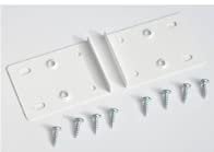 BSM Marketing Kitchen Cupboard Door Hinge Repair KIT Includes Plates and Fixing Screws Brown, Cream, ZINC and White (10, White)