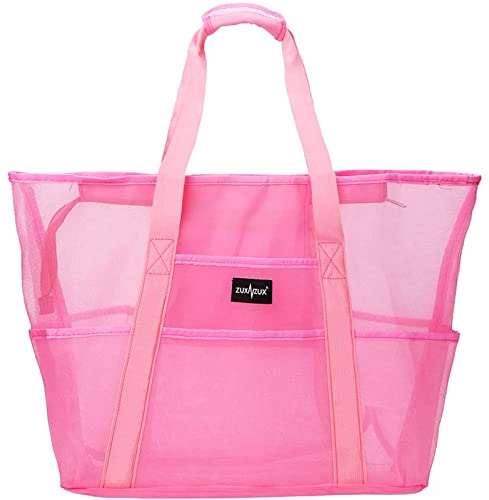 ZUXNZUX Strandtasche XXL Familie, Strandtasche mit Reißverschluss, Groß Faltbar Ultraleicht Badetasche Tasche Schwimmtasche Shopper Faltbar Damen Herren für Sommer Strand Urlaub