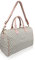 Quenchy London Reisetasche für Wochenende und Übernachtungen – mittlere Größe Urlaub Duffle Bag – Ideales Damen-Trainingsset – Handgepäck Kabinengepäck QL216M, Beige Pink Geo, M, Reisetasche