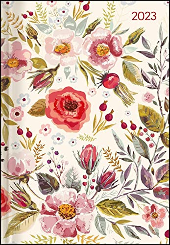 Buchkalender Style Flower Field 2023 - Büro-Kalender A5 - Cheftimer - 1 Tag 1 ,352 Seiten - Blume - Alpha Edition