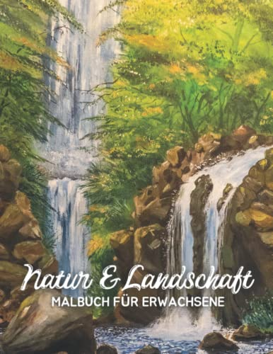 Natur & Landschaft Malbuch für Erwachsene: Wunderschöne Malvorlagen mit wunderschönen Landschaften, entspannende Naturszenen, Ausmalbuch für Teenager, Erwachsene.