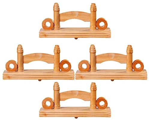NOLITOY Home Decor Japanese Fan Display Base Folding Japanese Fan Holder: 4pcs Chinese Folding Fan Stand Bamboo Display Holder Home Decoration Chinese Fan Display Rack Easel Stand