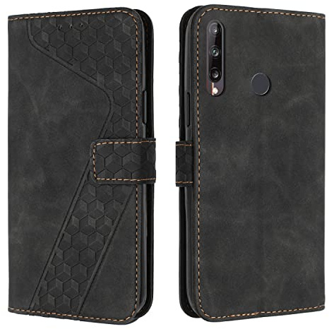 OKZone Kompatibel mit Huawei Y7P /P40 Lite E Hülle, PU Leder Handyhülle Tasche Wallet Schutzhülle Huawei Y7P /P40 Lite E, Flip Cover Klappbar Stoßfeste Etui mit Kartenfach TPU Lederhülle (Schwarz)