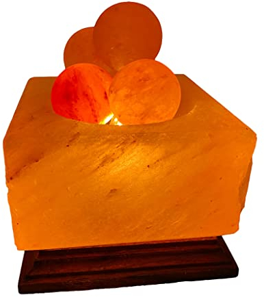 SudoreWell® Salzschale Balls Feuerschale mit Salzbrocken in Ballform Ø 15 cm aus der Salt Range Pakistan