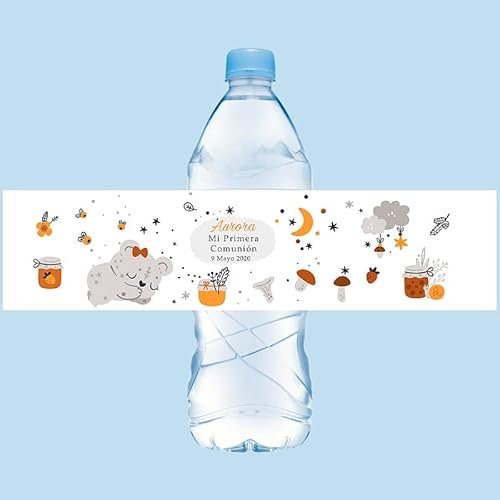 30 calcomanías personalizadas para botellas de agua de primera comunión de niño y niña, etiquetas para envolver botellas de mi Primera Comunión, para bautizo, decoración de fiesta (I)