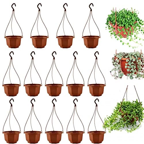 HOHOVYVY 14er Set Hängend Blumenampel hängend außen Pflanzenampel Blumentopf Makramee Blumenampel Hängeampel Blumentopf Für Innen Außen Decken Balkone Wanddekoration, 24 cm