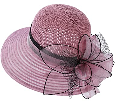 SRZYMJ Sonnenhüte Damen Sonnenhut Damen Mit Blumen Fischerhut Uv-Schutz Sonnenhut Erwachsene Damenhüte Elegant Anglerhut Sonnenhut Damen Uv Schutz 50 Faltbar Lila