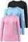 Star Vibe 3 Pack Dry Fit Long Sleeve Tshirt for Women Moisture Wicking Long Sleeve Tee Outdoor Compression Running Workout Tops Black/Blue/Pink L