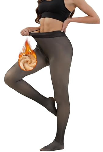 Merlvida Collant Felpati Donna Invernali - Taglie S-3XL | Calze Termiche Donna Effetto Trasparente | Leggings Termici in Pile Imbottito - Calzamaglia Termica Spessa e Calda